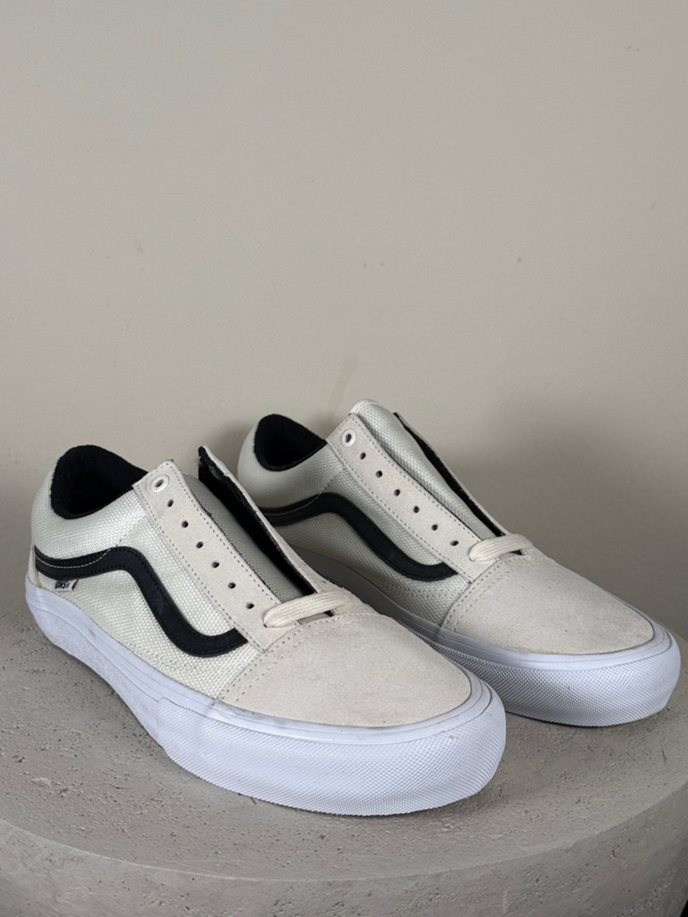 Vans Men’s Old Skool Sneakers in White and Black with Ultra Cushion